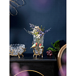 Ваза стеклянная прозрачная с бронзовым основанием в виде ветвей и фарфоровыми птичками Eden Garden варинант исполнения - 4 | Loft Concept в Нижнем Новгороде