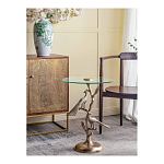 Столик с круглой стеклянной столешницей и корпусом в виде двух павлинов на ветке Table Two Peacocks варинант исполнения - 6 | Loft Concept в Нижнем Новгороде