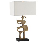 Настольная лампа с фигурным каркасом и прямоугольным тканевым абажуром Brutalist Profile варинант исполнения - 4 | Loft Concept в Нижнем Новгороде