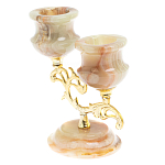 Подсвечник двухрожковый из натурального камня оникс Stone Candlestick варинант исполнения - 2 | Loft Concept в Нижнем Новгороде