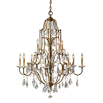 Люстра многоярусная с 12-ю лампами и стеклянными подвесками в классическом стиле Feiss варинант исполнения - 1 | Loft Concept в Нижнем Новгороде