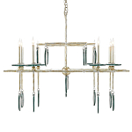 Люстра линейная с круглыми прозрачными подвесками  Horizontal Rectangular Chandelier варинант исполнения - 3 | Loft Concept в Нижнем Новгороде