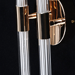 Бра с круглым основанием золотого цвета и двумя вертикальными плафонами Hex Scaffold варинант исполнения - 5 | Loft Concept в Нижнем Новгороде