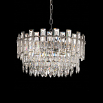 Круглая люстра с хрустальными подвесками на серебряном каркасе Gorgeous Crystal Light варинант исполнения - 1 | Loft Concept в Нижнем Новгороде