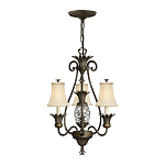 Люстра бронзового цвета с 3-мя кремовыми текстильными абажурами Hinkley варинант исполнения - 2 | Loft Concept в Нижнем Новгороде