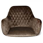 Барный стул со спинкой и подлокотниками на 4-х черных ножках Douglas Rhombus Коричневый Велюр варинант исполнения - 3 | Loft Concept в Нижнем Новгороде