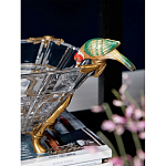 Чаша из прозрачного стекла на бронзовых ножках с фигурками попугаев Eden Garden варинант исполнения - 3 | Loft Concept в Нижнем Новгороде