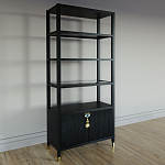 Стеллаж со стеклянными полками Elsa Dreams Black варинант исполнения - 1 | Loft Concept в Нижнем Новгороде