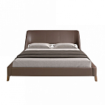 Кровать двуспальная с изголовьем из экокожи шоколадно-коричневого цвета Modern Look варинант исполнения - 4 | Loft Concept в Нижнем Новгороде