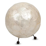 Настольная лампа из перламутра на металлическом каркасе Indonesian Egg варинант исполнения - 2 | Loft Concept в Нижнем Новгороде