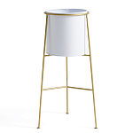 Кашпо из металла и латуни Elegance Elevated Planters белое варинант исполнения - 1 | Loft Concept в Нижнем Новгороде