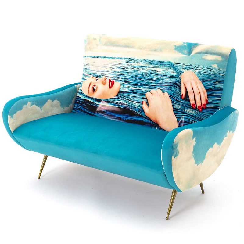 Диван Seletti Sofa Two Seater Sea Girl Голубой в Нижнем Новгороде | Loft Concept 