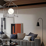 Торшер с изогнутым корпусом на бетонном основании Black Portland варинант исполнения - 4 | Loft Concept в Нижнем Новгороде