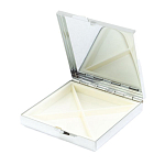 Таблетница карманная квадратная с 4-мя отделениями с зеркалом и накладкой из натурального камня Тигровый глаз Silver Stone Pillboxes варинант исполнения - 3 | Loft Concept в Нижнем Новгороде