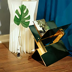 Дизайнерский журнальный стол фигурный золотого цвета Ufuri варинант исполнения - 3 | Loft Concept в Нижнем Новгороде