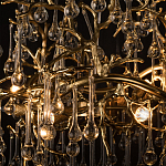 Подвесная люстра в виде ветвей деревьев золотого цвета с прозрачными подвесками-каплями 8 и 14 ламп Droplet Chandelier варинант исполнения - 7 | Loft Concept в Нижнем Новгороде