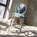 Барный стул из массива бука с изображением птиц и цветов Turquoise Beige Chinoiserie Garden Chair варинант исполнения - 7 | Loft Concept в Нижнем Новгороде