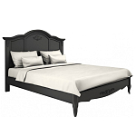 Кровать черная из массива бука с основанием и жестким изголовьем Black Provence варинант исполнения - 1 | Loft Concept в Нижнем Новгороде