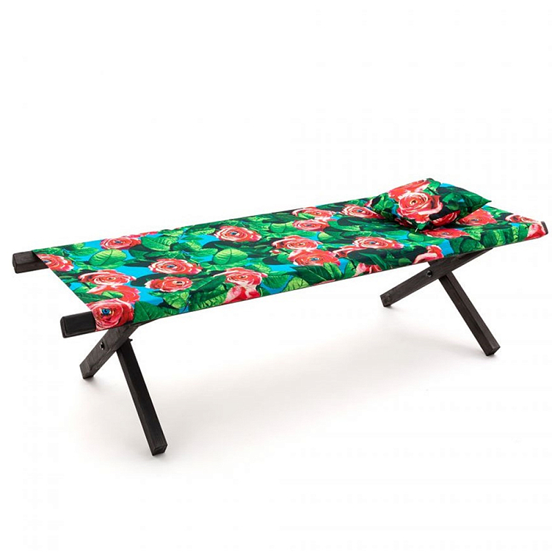 Шезлонг Seletti Poolbed Roses Черный Розовый Зеленый в Нижнем Новгороде | Loft Concept 