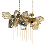 Люстра подвесная с 22-мя гранёными стеклянными плафонами с вертикальными подвесками Gilded Mirage  варинант исполнения - 1 | Loft Concept в Нижнем Новгороде