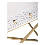 Приставной столик с выдвижным ящиком  White Table Carved Pattern варинант исполнения - 5 | Loft Concept в Нижнем Новгороде