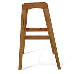 Барный стул со спинкой и подлокотниками на 4-х деревянных ножках Кремовый Велюр Ava Charm варинант исполнения - 6 | Loft Concept в Нижнем Новгороде