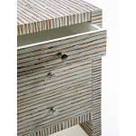 Тумбочка прикроватная Bogense Bone Inlay Bedside Beige варинант исполнения - 2 | Loft Concept в Нижнем Новгороде