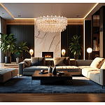 Круглая люстра с хрустальными подвесками на золотистом каркасе Gorgeous Crystal Light варинант исполнения - 12 | Loft Concept в Нижнем Новгороде