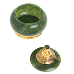 Икорница с крышкой с гравировкой из натурального камня Нефрит Decorative Cavair Dishes варинант исполнения - 2 | Loft Concept в Нижнем Новгороде