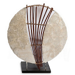 Настольная лампа из перламутра и дерева на подставке Indonesian Shell Sail варинант исполнения - 1 | Loft Concept в Нижнем Новгороде