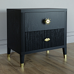 Тумба прикроватная с двумя ящиками Elsa Dreams Black варинант исполнения - 1 | Loft Concept в Нижнем Новгороде
