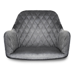 Барный стул со спинкой и подлокотниками на 4-х деревянных ножках Douglas Rhombus Серый Велюр варинант исполнения - 3 | Loft Concept в Нижнем Новгороде