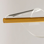 Люстра линейная золотистого цвета с двумя прозрачными волнистыми элементами Wave Line варинант исполнения - 10 | Loft Concept в Нижнем Новгороде