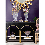 Конфетница из прозрачного рельефного стекла с ручкой и фигуркой лебедя Eden Garden варинант исполнения - 5 | Loft Concept в Нижнем Новгороде