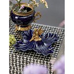 Менажница темно-синяя фарфоровая с бронзовой фигуркой ангела Eden Garden варинант исполнения - 2 | Loft Concept в Нижнем Новгороде