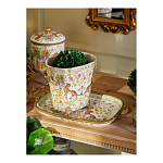 Кашпо с растительным и животным орнаментом на бронзовых ножках Turquoise Blooming Garden варинант исполнения - 8 | Loft Concept в Нижнем Новгороде