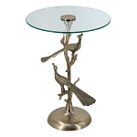 Столик с круглой стеклянной столешницей и корпусом в виде двух павлинов на ветке Table Two Peacocks варинант исполнения - 1 | Loft Concept в Нижнем Новгороде