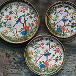 Комплект из 3-х подносов из металла в стиле Шинуазри Chinoiserie Flower варинант исполнения - 2 | Loft Concept в Нижнем Новгороде