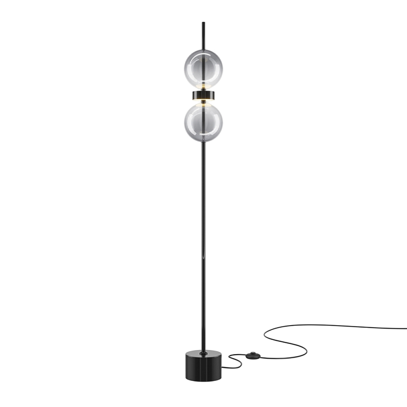 Напольный торшер светодионый Double Moon 3000К 15Вт Дымчатый (Smoke) Черный в Нижнем Новгороде | Loft Concept 