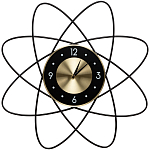 Часы настенные металлические с чёрно-золотым циферблатом Current Time варинант исполнения - 1 | Loft Concept в Нижнем Новгороде