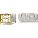 Кресло велюровое серое с фактурным каркасом золотистого цвета Best Traits варинант исполнения - 1 | Loft Concept в Нижнем Новгороде