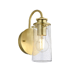 Бра цвета латунь с прозрачным цилиндрическим плафоном из пузырчатого стекла Kichler варинант исполнения - 1 | Loft Concept в Нижнем Новгороде