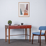 Стол письменный из массива бука с 2-мя ящиками красный Wenge Light варинант исполнения - 5 | Loft Concept в Нижнем Новгороде