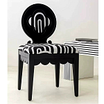 Дизайнерский стул с круглой деревянной спинкой Black and White Clover варинант исполнения - 5 | Loft Concept в Нижнем Новгороде