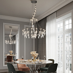 Люстра подвесная из металла с хрустальными прозрачными подвесками Quasar 81 варинант исполнения - 12 | Loft Concept в Нижнем Новгороде