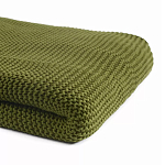 Плед из хлопка жемчужной вязки оливкового цвета Waffle Comfort варинант исполнения - 2 | Loft Concept в Нижнем Новгороде