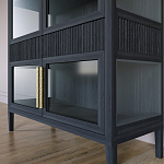 Витрина Primo со стеклянными фасадами и 2 ящиками Черный дуб варинант исполнения - 4 | Loft Concept в Нижнем Новгороде