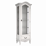 Витрина белая однодверная из массива бука с 4-мя полками и ящиком White Provence варинант исполнения - 1 | Loft Concept в Нижнем Новгороде