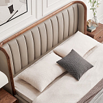 Кровать двуспальная с мягким изголовьем Moon Walnut Bed варинант исполнения - 5 | Loft Concept в Нижнем Новгороде