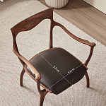 Стул деревянный с мягким сиденьем из коричневой натуральной кожи Moon Walnut Furniture варинант исполнения - 10 | Loft Concept в Нижнем Новгороде